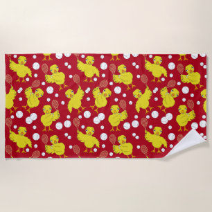 Tennis Chick Pattern Beach Towel