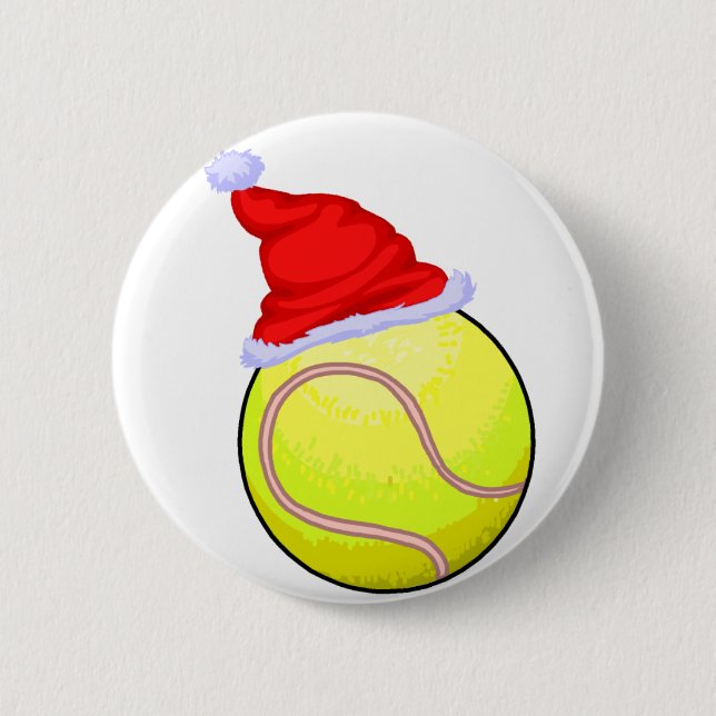 Tennis Christmas 2 Inch Round Button (Front)