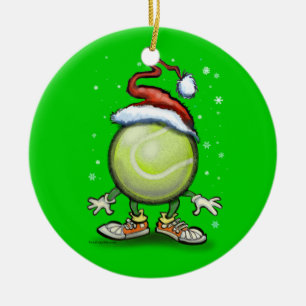 Tennis Christmas Ceramic Ornament
