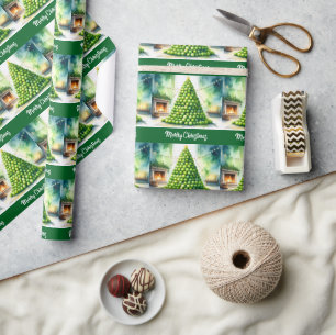 Tennis Christmas  Festive Ball Christmas themed Wrapping Paper