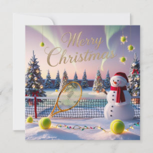 Tennis Christmas Festive Racquets Holiday Card