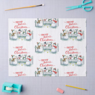 Tennis Christmas  Festive Snowman  Tissue Paper