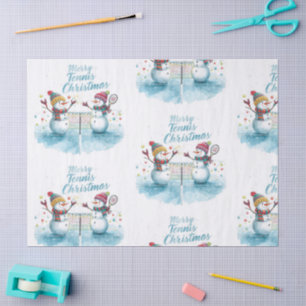Tennis Christmas  Festive Snowman  Tissue Paper
