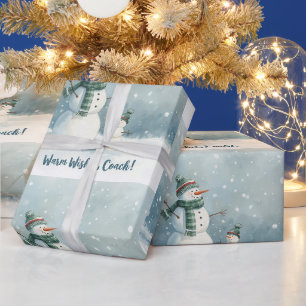Tennis Christmas Festive Snowman Wrapping Paper