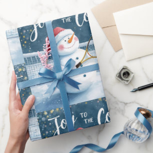 Tennis Christmas Festive Snowman Wrapping Paper