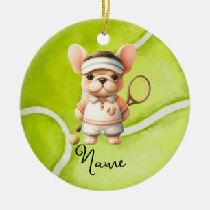 Tennis Christmas for Boy Player Ceramic Ornament