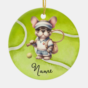 Tennis Christmas for Player Ceramic Ornament
