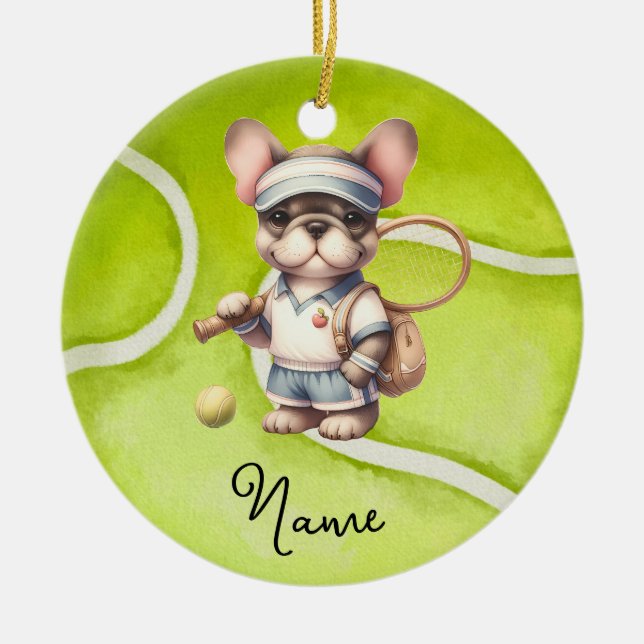 Tennis Christmas for Player  Ceramic Ornament (Front)