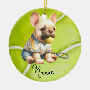 Tennis Christmas for Player Ceramic Ornament