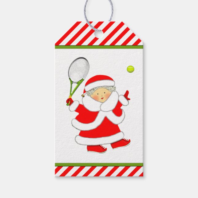 Tennis Christmas Gift Tags (Front)