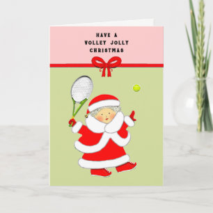 Tennis Christmas Greeting Holiday Card