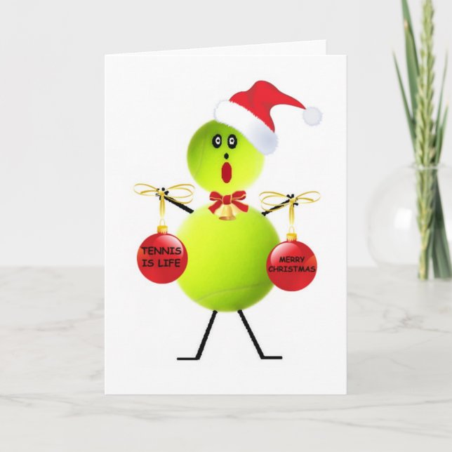 Tennis Christmas Holiday Card (Front)
