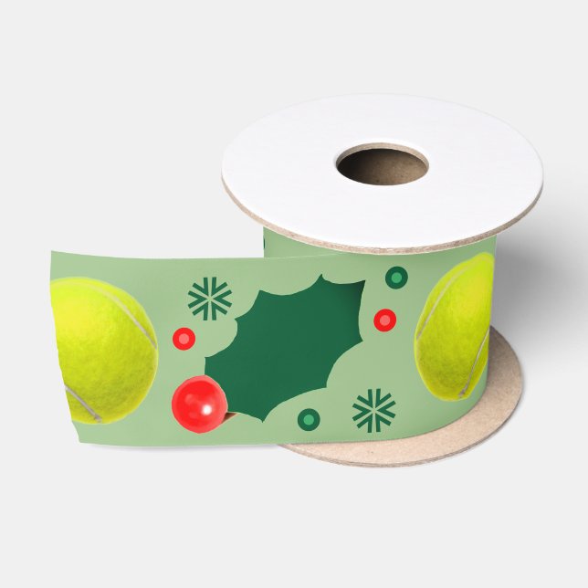 Tennis Christmas Holiday Gift Satin Ribbon (Spool)