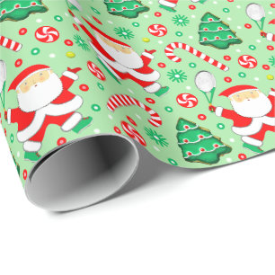 Tennis Christmas Holiday Gift Wrapping Paper