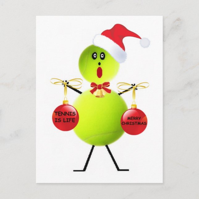 Tennis Christmas Holiday Postcard (Front)
