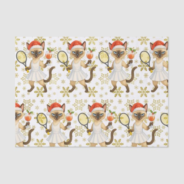 Tennis Christmas Mug Cat Lovers  Tissue Paper (Front)