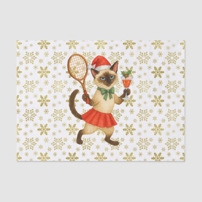Tennis Christmas Mug Cat Lovers  Tissue Paper (Front)