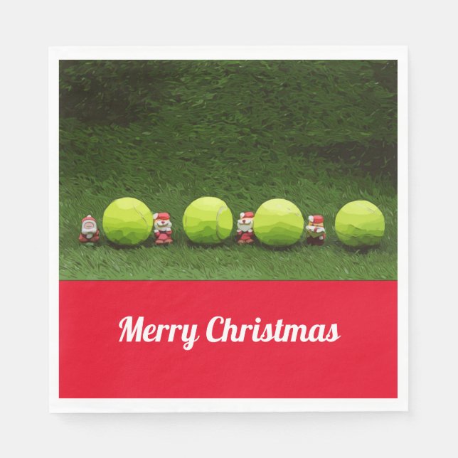 Tennis Christmas Napkin (Front)