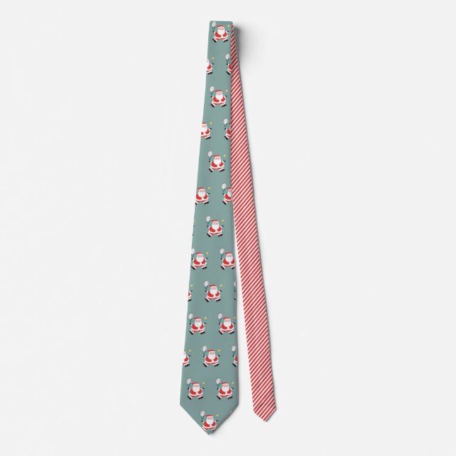 tennis Christmas novelty Neck Tie (Front)