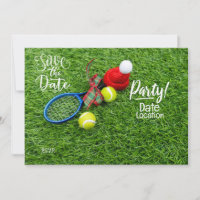 Tennis Christmas party for tennis player with ball