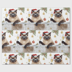 Tennis Christmas Party Themed for Cat Lovers Wrapping Paper