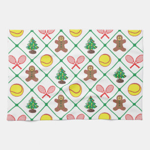 Tennis Christmas pattern Kitchen Towel