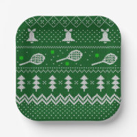 Tennis Christmas Sweater Knitted Pattern Green