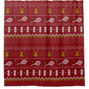 Tennis Christmas Sweater Knitted Pattern Red Xmas 