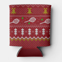 Tennis Christmas Sweater Knitted Pattern Red Xmas 