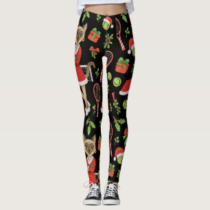 Tennis Christmas themed fir Siamese cat Lovers  Leggings