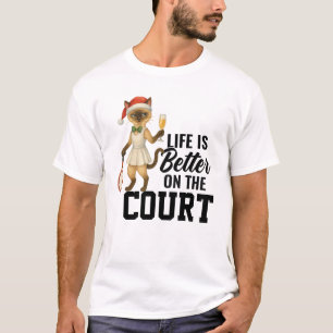 Tennis Christmas themed for Cat lovers T-Shirt