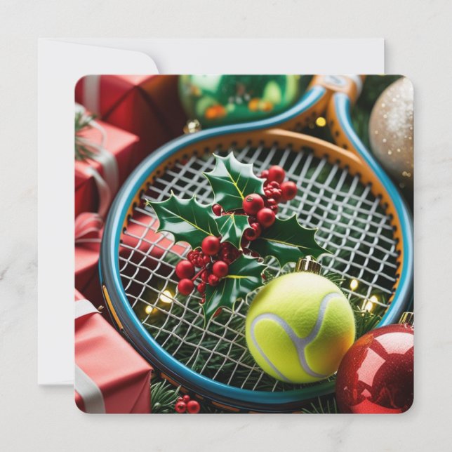 Tennis Christmas Themed for Player  Holiday Card (Front)
