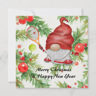 Tennis Christmas themed for Player Holiday Card