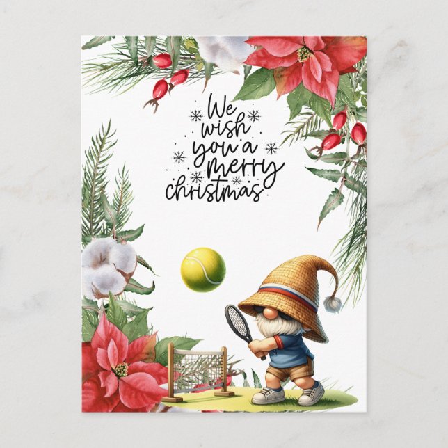 Tennis Christmas  themed for Player  Holiday Postcard (Front)