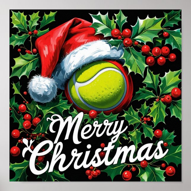 Tennis Christmas Themed for Player  Poster (Front)
