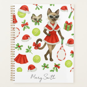 Tennis Christmas themed for Siamese Cat Lovers  Planner