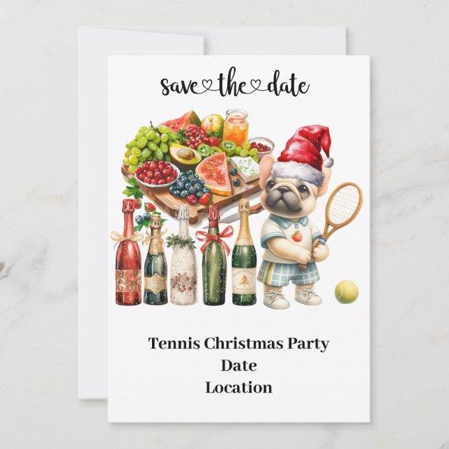 Tennis Christmas themed for Tennis Party  Invitati Invitation (Front)