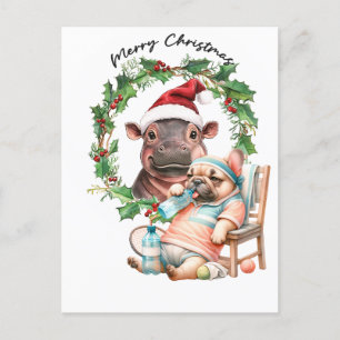 Tennis Christmas themed Holiday Postcard