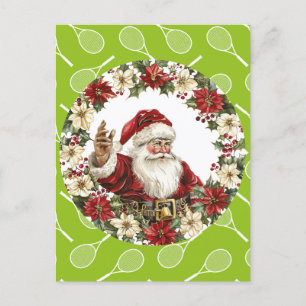 Tennis Christmas themed Holiday Postcard