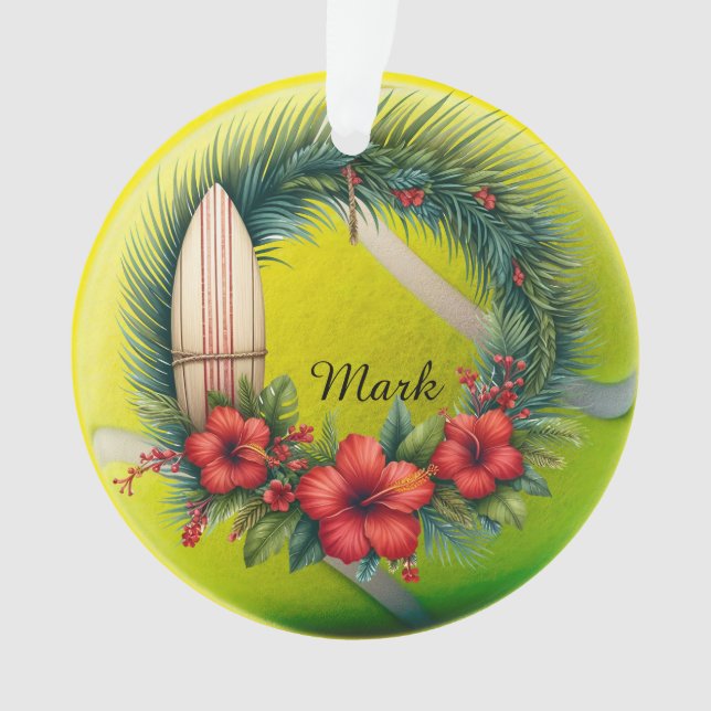 Tennis Christmas themed  Ornament (Front)