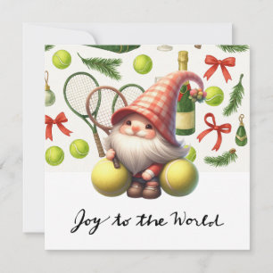 Tennis Christmas themed with Racket and ball Holiday Card
