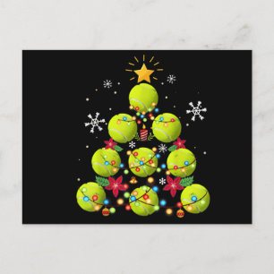 tennis christmas tree gifts announcement postcard