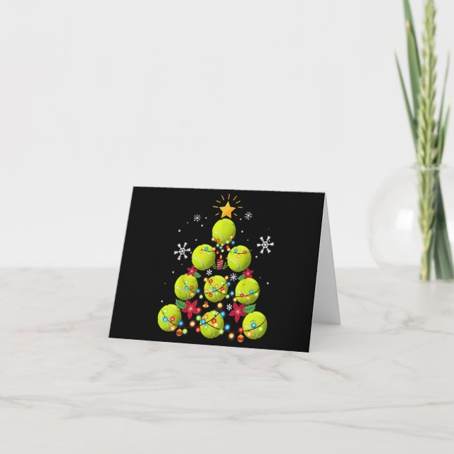tennis christmas tree gifts invitation (Front)