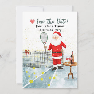 Tennis Christmas with Santa Claus Invitation