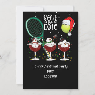 Tennis Christmas with Santa Claus Mostly Likely  Invitation