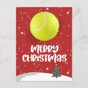 Tennis Christmas with tennis ball and Santa   Postcard