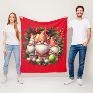 Tennis Christmas with tennis ball  Fleece Blanket