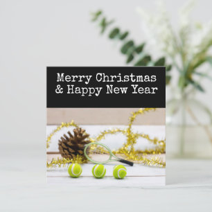 Tennis Christmas with tennis themed  Holiday Card