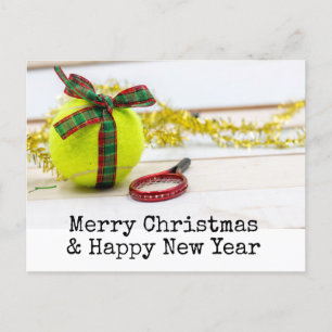 Tennis Christmas with tennis themed  Holiday Postcard