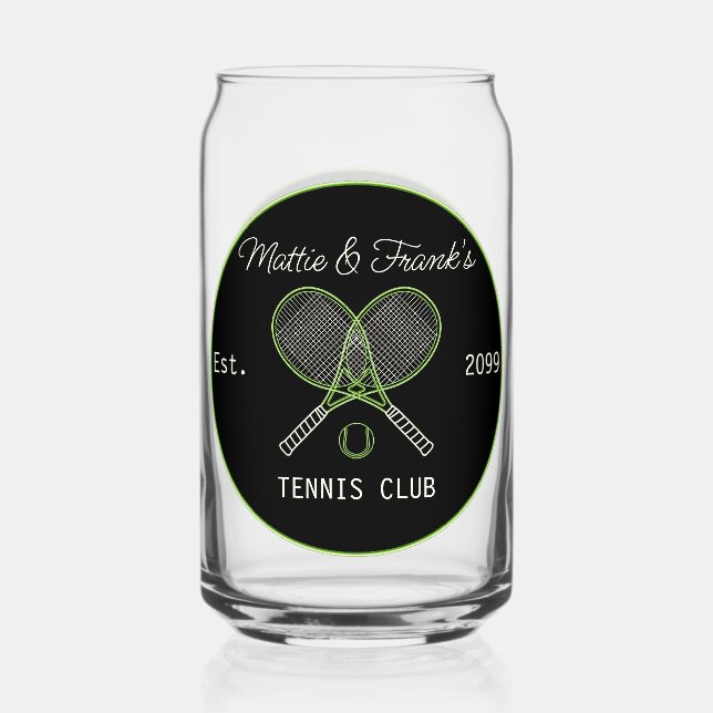 Tennis Club Bar Lounge Beer Can Can Glass (Front)